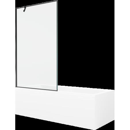 Mexen Cubik obdĺžniková vaňa 170 x 70 cm s obkladom a 1-krídlovou sprchovou zástenou 100 cm, Čierny vzor - 550317070X9510007070