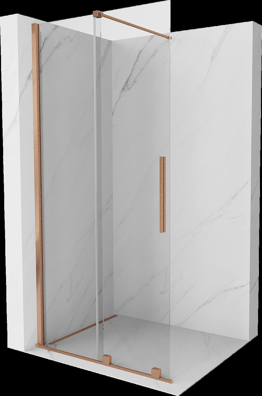 Mexen Velar sprchový panel posuvný Walk-in 110 x 200 cm, číre 8 mm, matný bronz - 871-110-000-03-65