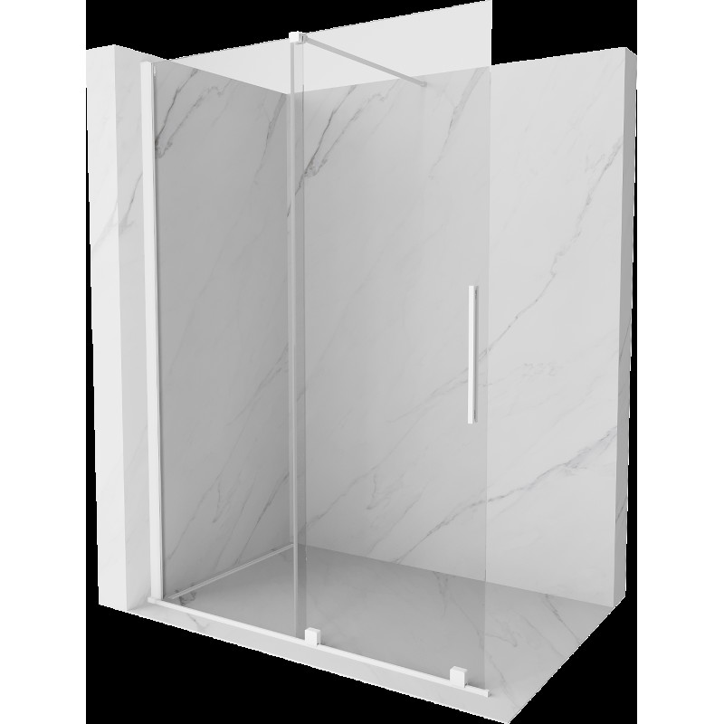 Mexen Velar sprchový panel posuvný Walk-in 140 x 200 cm, transparent 8 mm, biely - 871-140-000-03-20