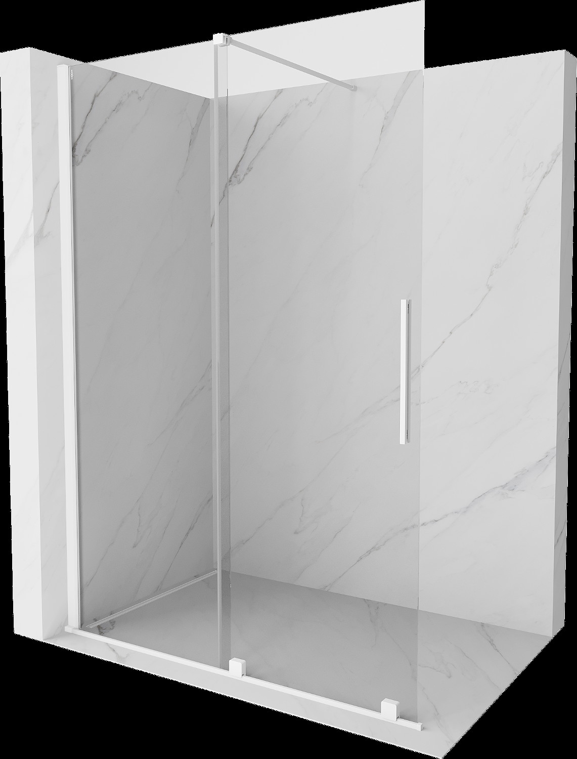 Mexen Velar sprchový panel posuvný Walk-in 140 x 200 cm, transparent 8 mm, biely - 871-140-000-03-20