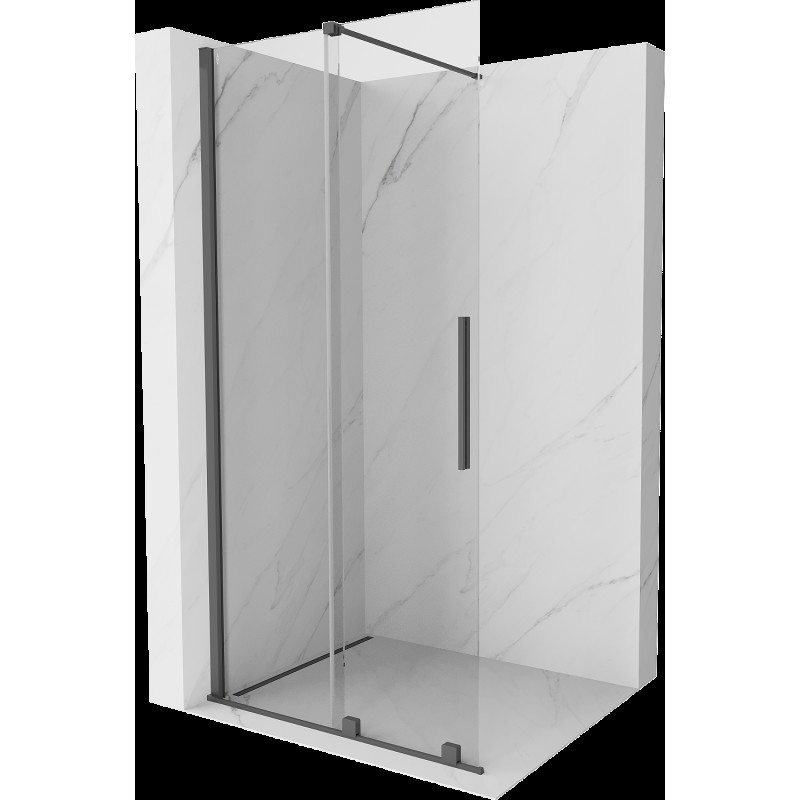 Mexen Velar rozťahovacia sprchová stena Walk-in 110 x 200 cm, transparentná 8 mm, brúsená gun gray