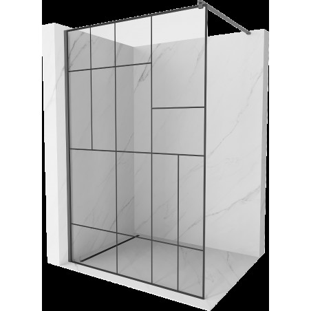 Mexen Kioto sprchová stena Walk-in 100 x 200 cm, čierny vzor 8 mm, gun metal - 800-100-101-95-78