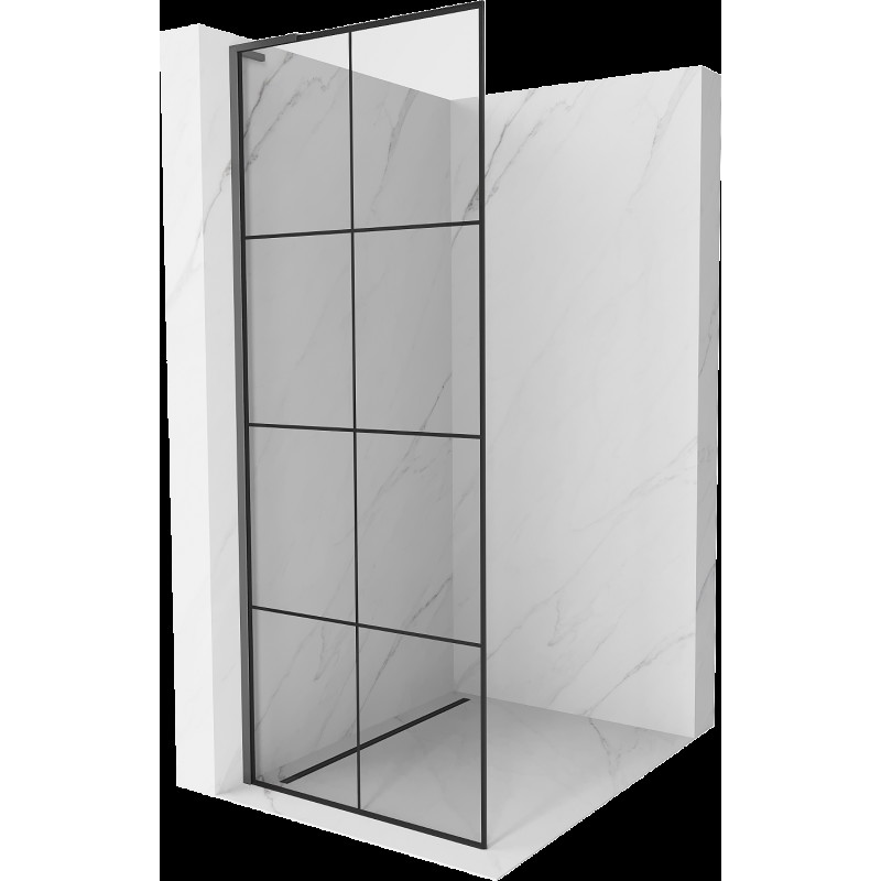 Mexen Kioto L sprchová stena Walk-in 90 x 200 cm, čierny vzor, gun metal - 800-090-103-95-77