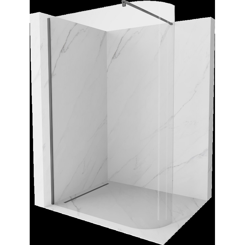 Mexen Kioto zaoblená sprchová stena Walk-in 100 x 200 cm, transparentná 8 mm, gun metal - 800-100-101-95-06