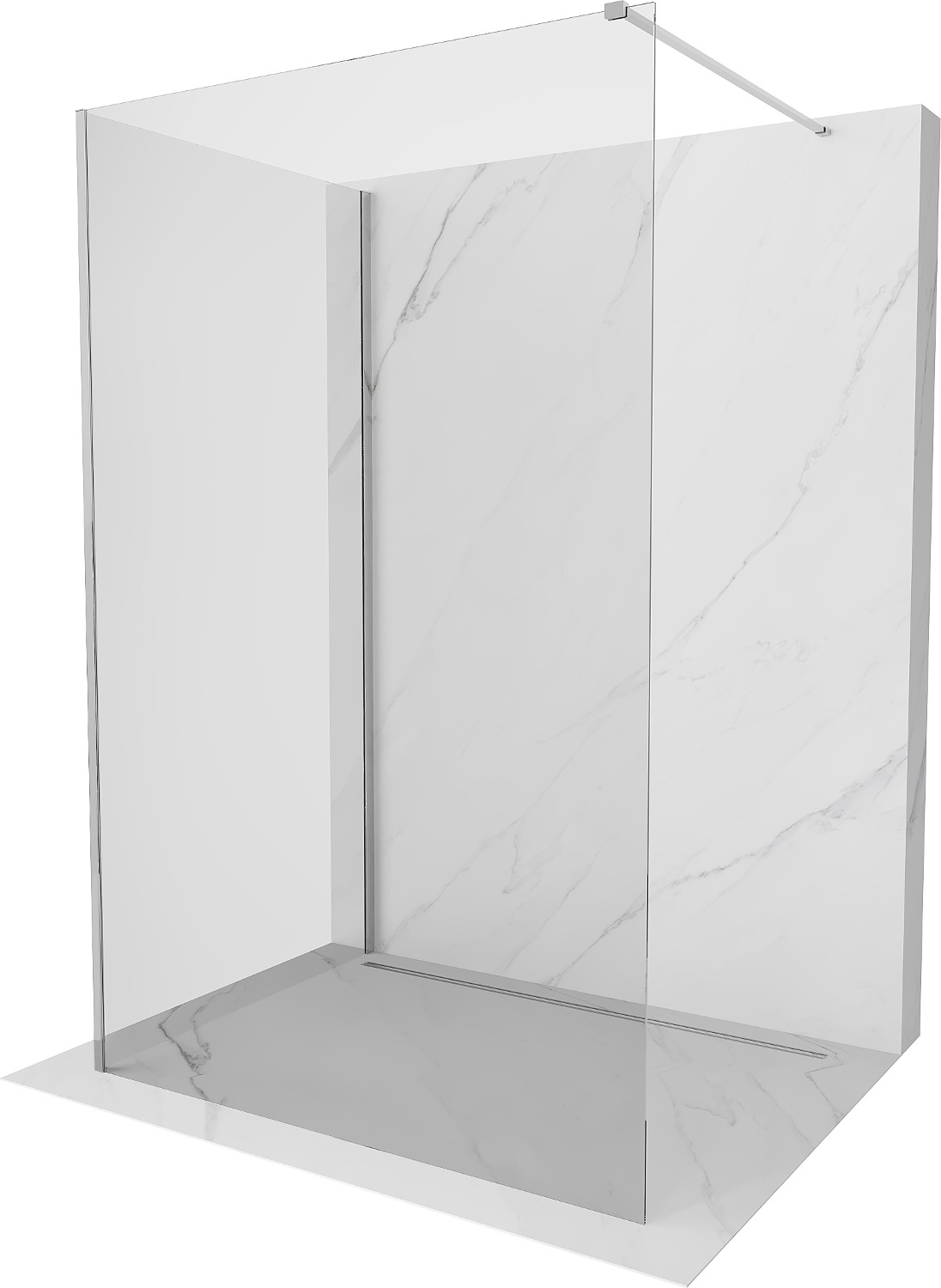 Mexen Kioto zástena sprchová Walk-in 110 x 80 cm, transparentná, chróm - 800-110-212-01-00-080