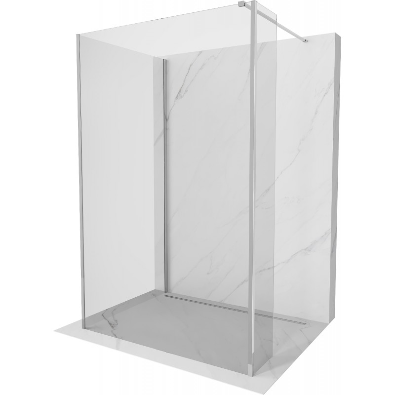 Mexen Kioto sprchová stena Walk-in 125 x 70 x 30 cm, transparentná, chróm - 800-125-070-221-01-00-030