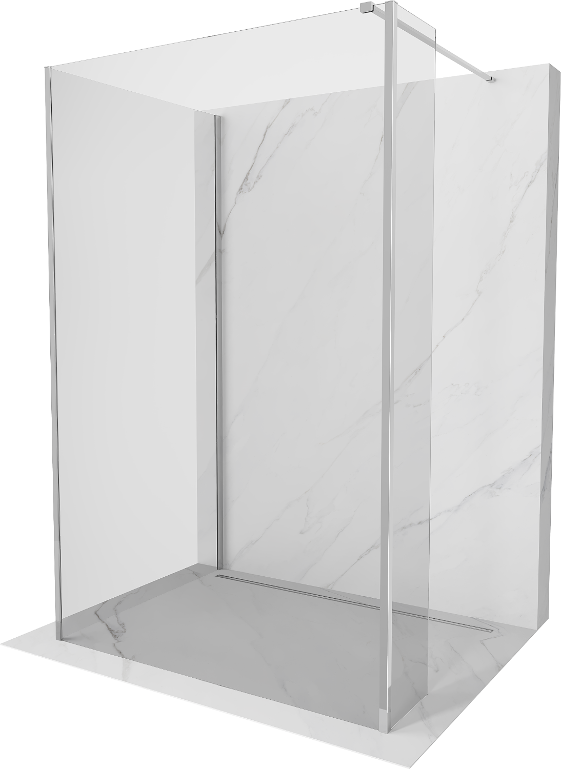 Mexen Kioto sprchová stena Walk-in 135 x 90 x 30 cm, transparentná, chróm - 800-135-090-221-01-00-030