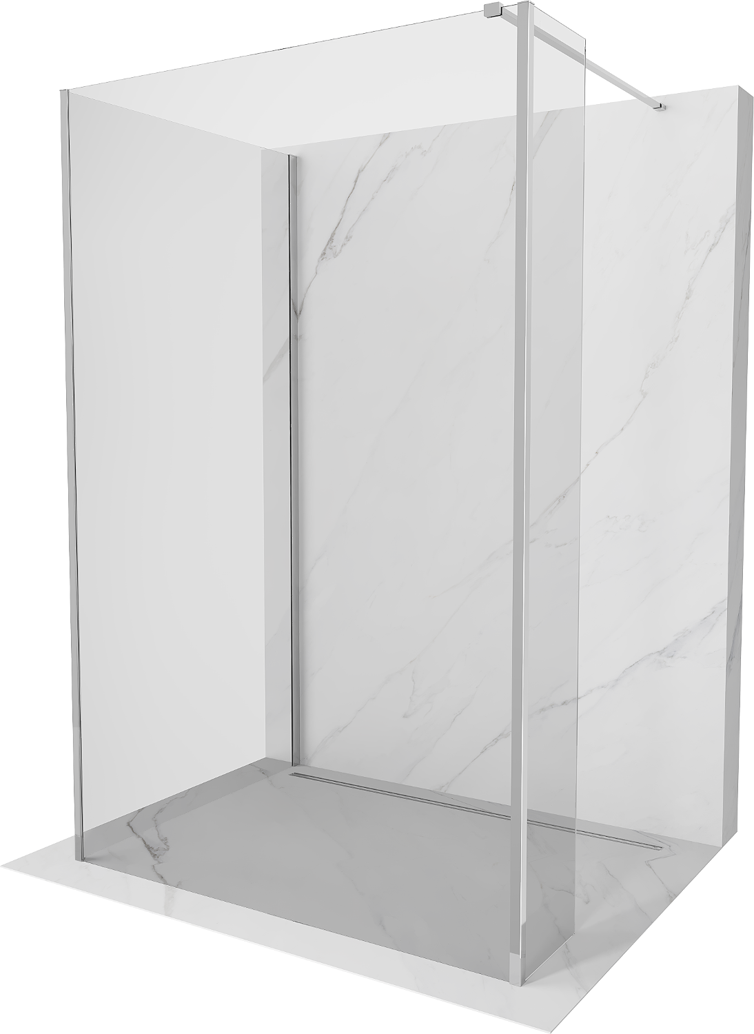 Mexen Kioto sprchová stena Walk-in 110 x 95 x 30 cm, transparentná, chróm - 800-110-095-221-01-00-030