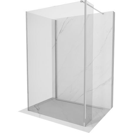 Mexen Kioto sprchová stena Walk-in 135 x 80 x 40 cm, transparentná, chróm - 800-135-080-221-01-00-040