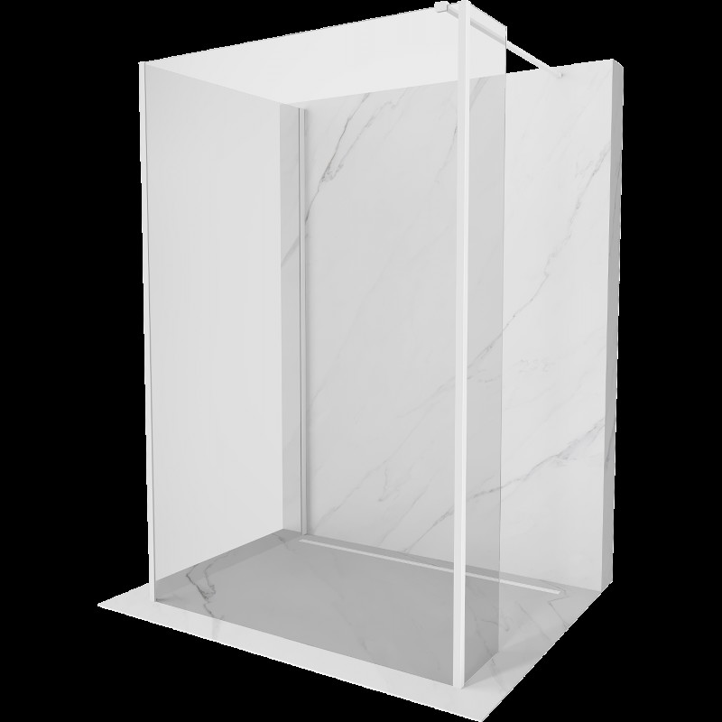 Mexen Kioto sprchová stěna Walk-in 120 x 70 x 30 cm, transparentná, biela - 800-120-070-221-20-00-030