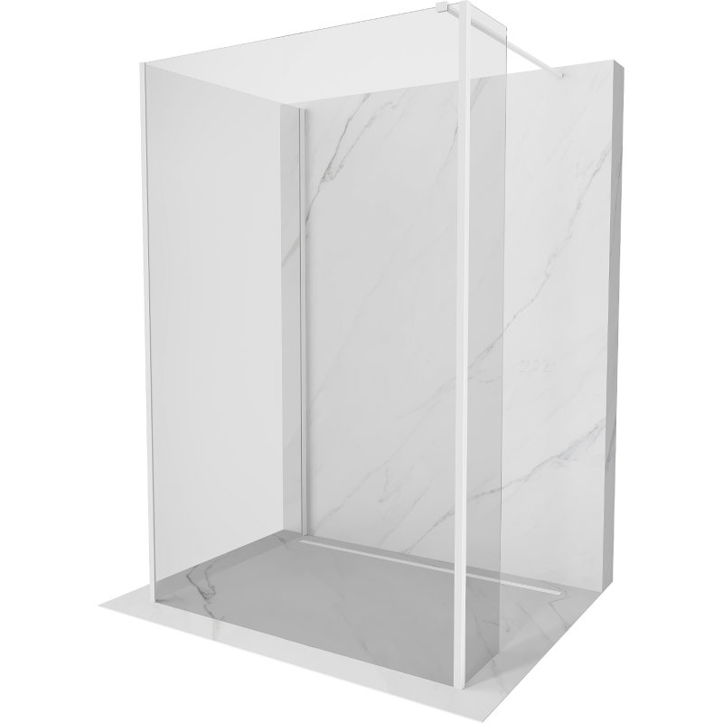 Mexen Kioto sprchová stena Walk-in 135 x 70 x 30 cm, transparentná, biela - 800-135-070-221-20-00-030