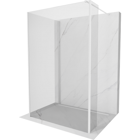 Mexen Kioto sprchová stena Walk-in 135 x 110 x 30 cm, transparentná, biela - 800-135-110-221-20-00-030