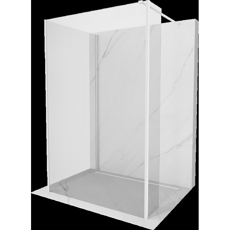 Mexen Kioto sprchová zástěna Walk-in 135 x 80 x 40 cm, transparentní, bílá - 800-135-080-221-20-00-040