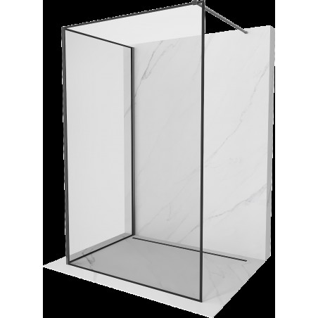 Mexen Kioto sprchovací stěna Walk-in 130 x 90 cm, černý vzor, gun gray kartáčovaný - 800-130-212-66-70-090