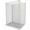 Mexen Kioto sprchová stena Walk-in 135 x 70 x 30 cm, transparentná, zlato brúsené - 800-135-070-221-55-00-030