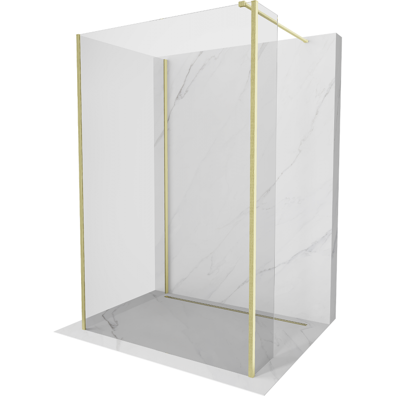 Mexen Kioto sprchová stena Walk-in 100 x 80 x 30 cm, transparentná, zlatá brúsená - 800-100-080-221-55-00-030