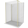 Mexen Kioto sprchová stena Walk-in 140 x 80 x 30 cm, transparentná, zlatá brúsená - 800-140-080-221-55-00-030