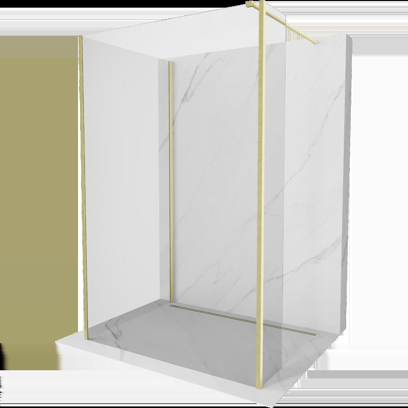 Mexen Kioto sprchová zástena Walk-in 110 x 90 x 30 cm, transparentná, zlatá brúsená - 800-110-090-221-55-00-030