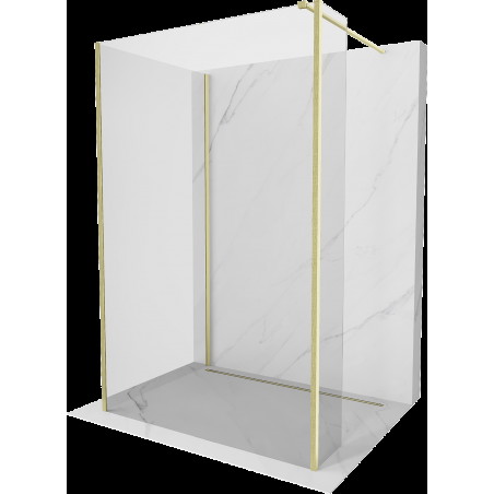 Mexen Kioto sprchová stěna Walk-in 125 x 120 x 30 cm, transparentní, zlatě kartáčovaný - 800-125-120-221-55-00-030