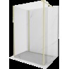 Mexen Kioto sprchová stěna Walk-in 140 x 120 x 40 cm, transparentní, zlatá kartáčovaná - 800-140-120-221-55-00-040