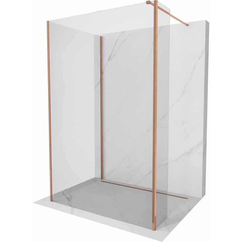 Mexen Kioto sprchový panel Walk-in 135 x 70 x 30 cm, transparentný, ružové zlato - 800-135-070-221-60-00-030