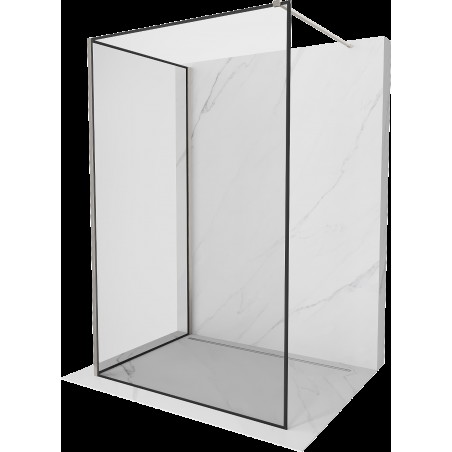 Mexen Kioto sprchová stena Walk-in 120 x 120 cm, čierny vzor, brúsený nikel - 800-120-212-97-70-120