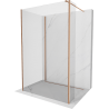 Mexen Kioto sprchová stena Walk-in 130 x 85 x 30 cm, transparentná, brúsená mosadz - 800-130-085-221-65-00-030