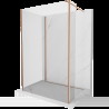 Mexen Kioto sprchová stena Walk-in 140 x 95 x 30 cm, transparentná, brúsená meď - 800-140-095-221-65-00-030