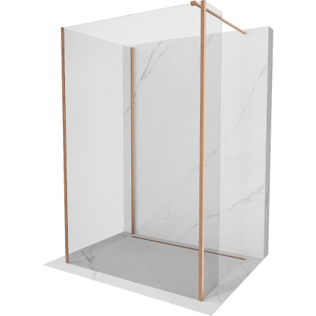 Mexen Kioto sprchový panel Walk-in 130 x 100 x 30 cm, transparentný, brúsená meď - 800-130-100-221-65-00-030