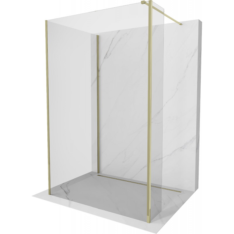 Mexen Kioto sprchová stěna Walk-in 120 x 95 x 30 cm, transparentná, zlatá - 800-120-095-221-50-00-030