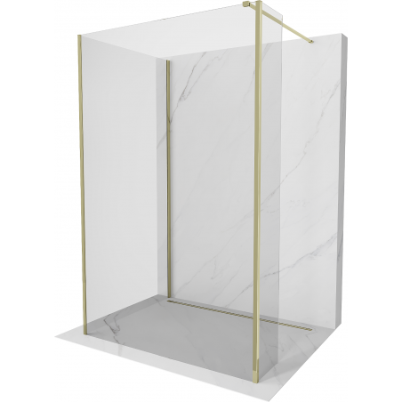 Mexen Kioto sprchová stena Walk-in 130 x 105 x 30 cm, transparentná, zlatá - 800-130-105-221-50-00-030