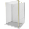 Mexen Kioto sprchová stena Walk-in 130 x 105 x 30 cm, transparentná, zlatá - 800-130-105-221-50-00-030