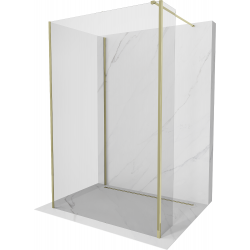 Mexen Kioto sprchová stena Walk-in 140 x 115 x 30 cm, transparentná, zlatá - 800-140-115-221-50-00-030