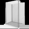 Mexen Kioto sprchová stena Walk-in 140 x 100 x 40 cm, transparentná, brúsená gun gray - 800-140-100-221-66-00-040