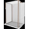 Mexen Kioto sprchová stena Walk-in 130 x 100 x 40 cm, čierny vzor, medený brúsený - 800-130-100-221-65-70-040