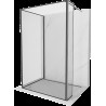 Mexen Kioto sprchová stěna Walk-in 90 x 80 x 40 cm, černý vzor, gun gray kartáčovaný - 800-090-080-221-66-70-040