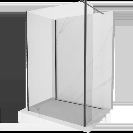 Mexen Kioto sprchová stena Walk-in 130 x 90 x 30 cm, transparentná, čierna - 800-130-090-221-70-00-030