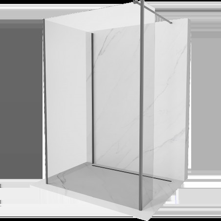 Mexen Kioto sprchová stena Walk-in 90 x 90 x 30 cm, transparentná, gun metal - 800-090-090-221-95-00-030