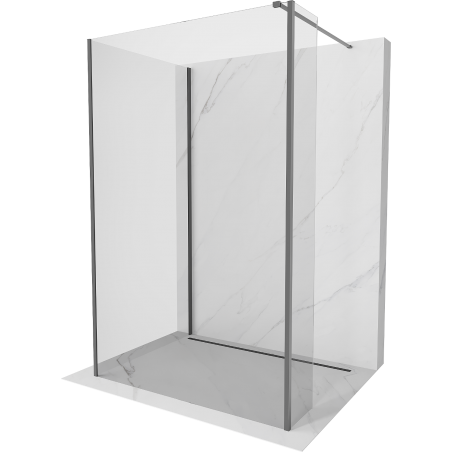 Mexen Kioto sprchová stena Walk-in 120 x 85 x 40 cm, transparentná, gun metal - 800-120-085-221-95-00-040