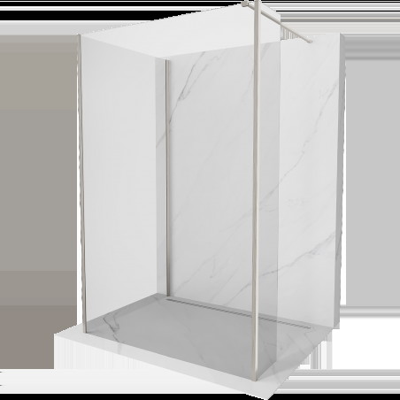 Mexen Kioto sprchová stena Walk-in 110 x 85 x 30 cm, transparentná, brúsený niklový - 800-110-085-221-97-00-030