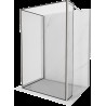 Mexen Kioto sprchová stěna Walk-in 90 x 70 x 30 cm, černý vzor, kartáčovaný nikl - 800-090-070-221-97-70-030