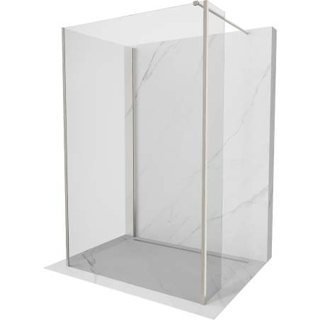 Mexen Kioto sprchová stena Walk-in 120 x 110 x 30 cm, priehľadná, brúsený nikl - 800-120-110-221-97-00-030