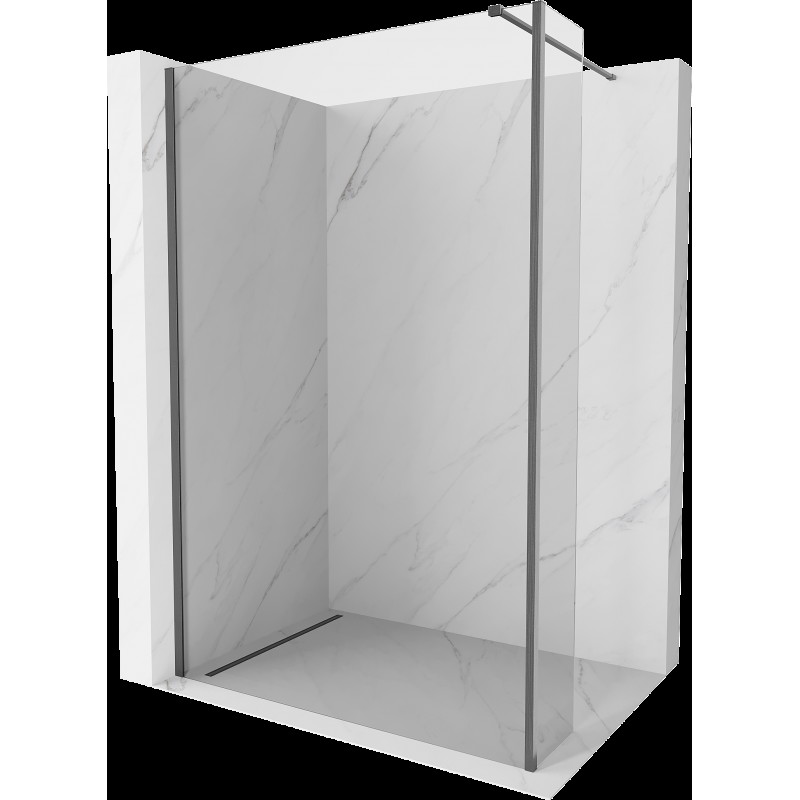 Mexen Kioto sprchová zástená Walk-in 125 x 30 cm, transparentná, gun gray brúsená - 800-125-212-66-00-030