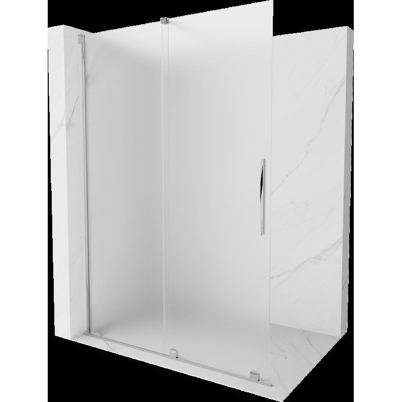 Mexen Velar sprchová stena posúvna Walk-in 160 x 200 cm, matné sklo 8 mm, chróm - 871-160-000-33-01