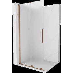 Mexen Velar sprchová stena zasúvacia Walk-in 85 x 200 cm, mrazené 8 mm, ružové zlato - 871-085-000-33-60