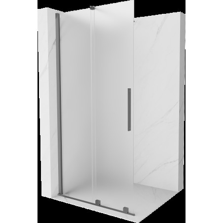 Mexen Velar sprchová stena posúvacia Walk-in 100 x 200 cm, matné sklo 8 mm, gun metal - 871-100-000-33-95