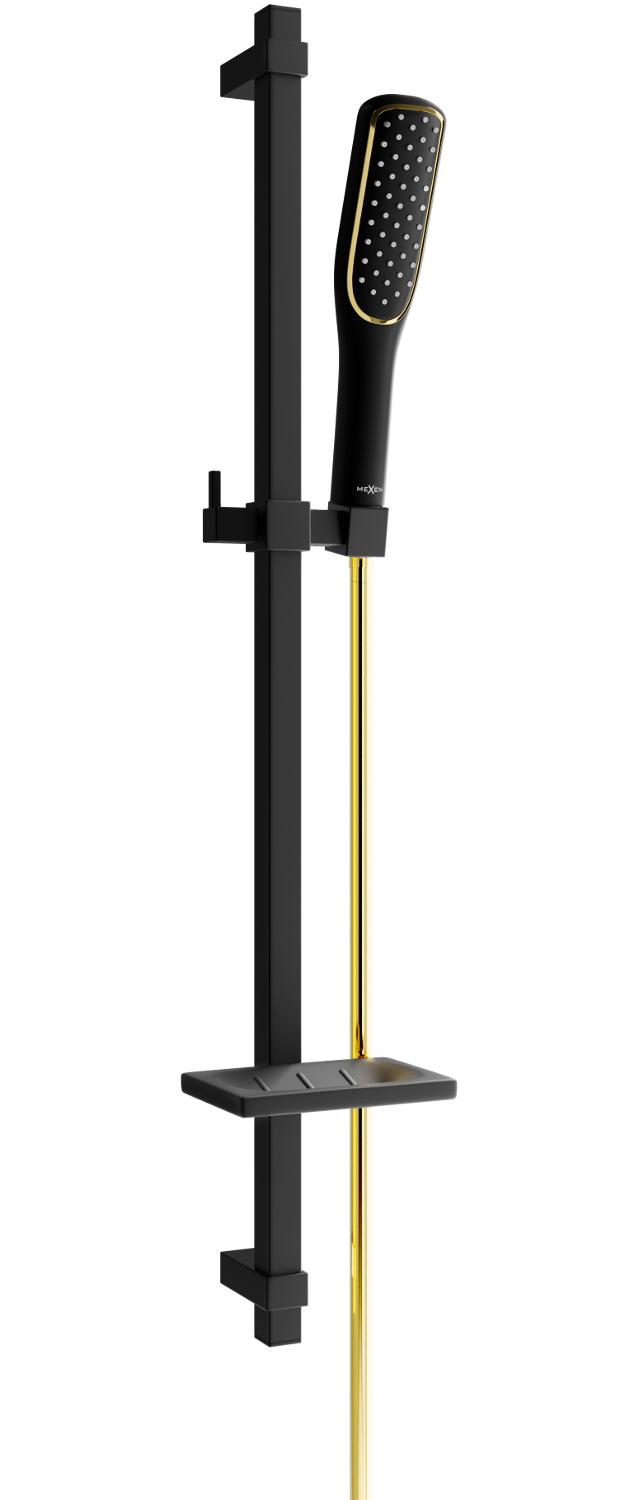 Mexen DQ49 posuvná sprchová súprava, čierna/zlatá - 785494581-57