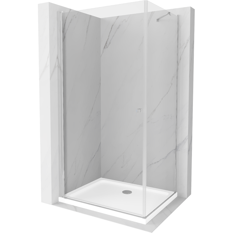 Mexen Pretoria sprchová kabína, kyvné dvere 100 x 70 cm, transparentnéné, chrómová + závesný bidet Flat - 852-100-070-01-00-4010