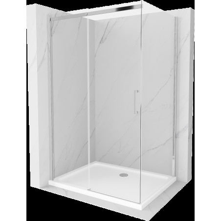 Mexen Omega sprchová kabína, posuvné dvere 110 x 70 cm, transparentnéné, chrómová + závesný bidet Flat - 825-110-070-01-00-4010