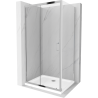 Mexen Apia sprchová kabína, posuvné dvere 90 x 70 cm, transparentnéné, chrómová + závesný bidet Flat - 840-090-070-01-00-4010